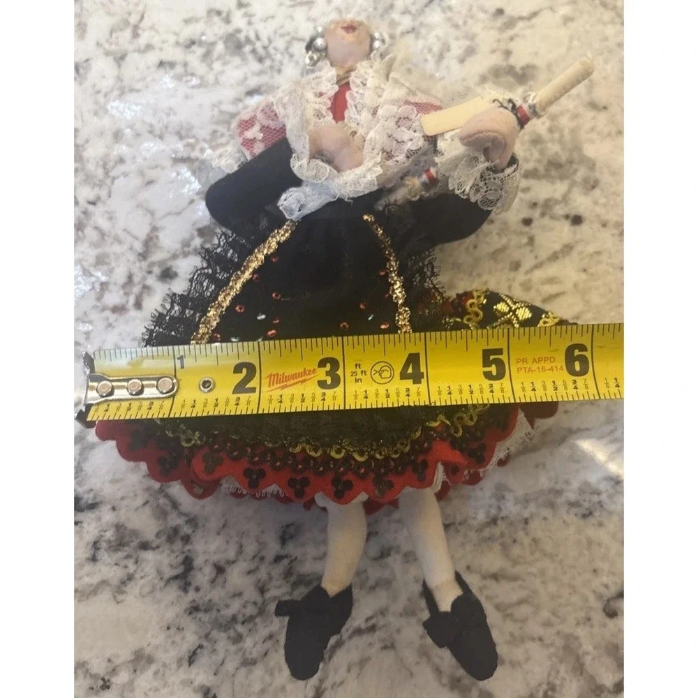 VTG Spanish Souvenir Folk Doll Fiesta Madrid Hand‎ Painted Face Original Tag